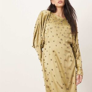 Elegant Gold Embellished Dress